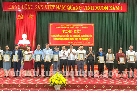 Yên Sơn tổ chức tổng kết đánh giá và trao giải liên hoan ca múa nhạc dân tộc và trình diễn trang phục các dân tộc Tài xỉu trong bóng đá
 năm 2023